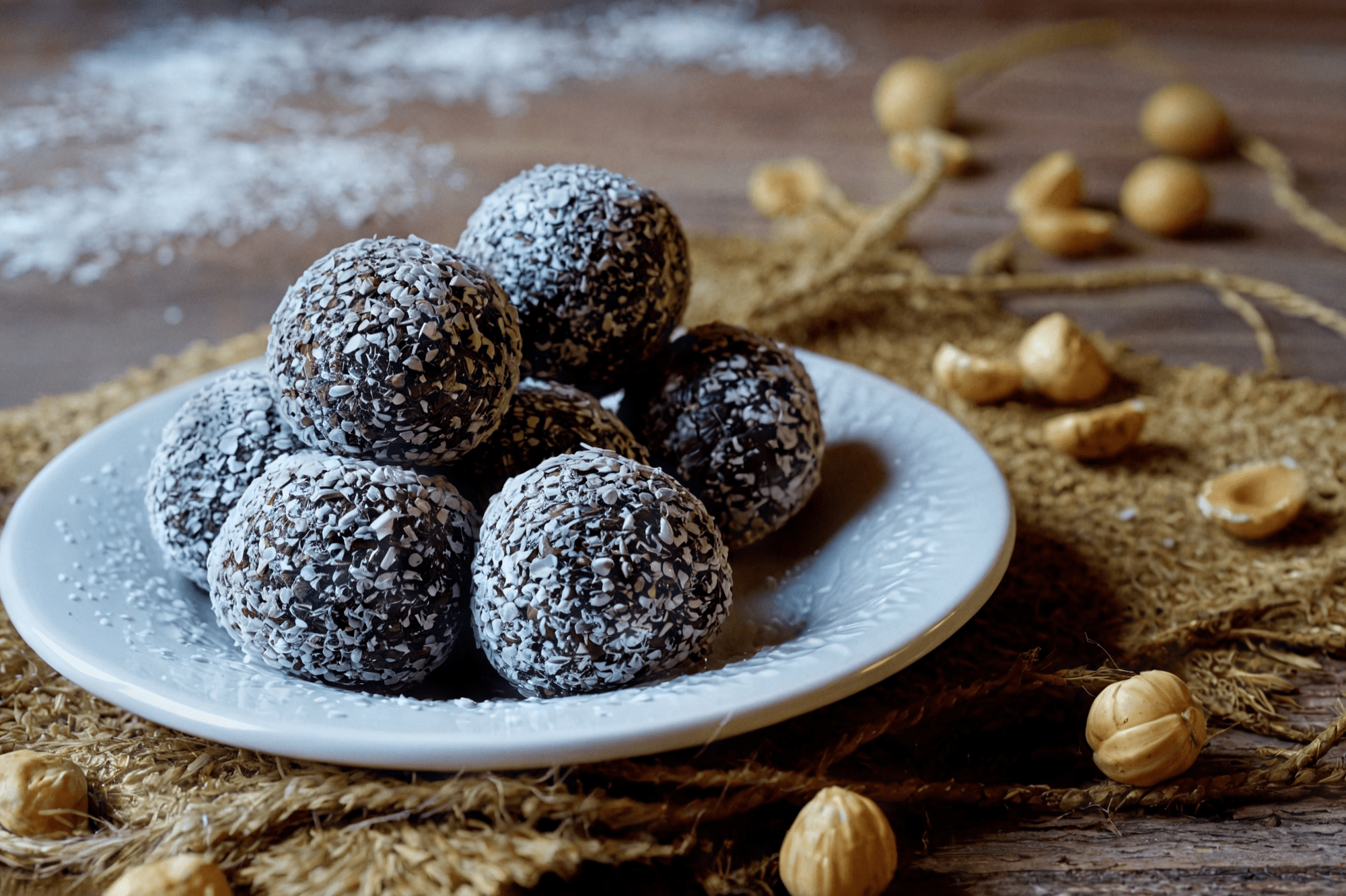 Palline Proteiche di Cocco al Cioccolato