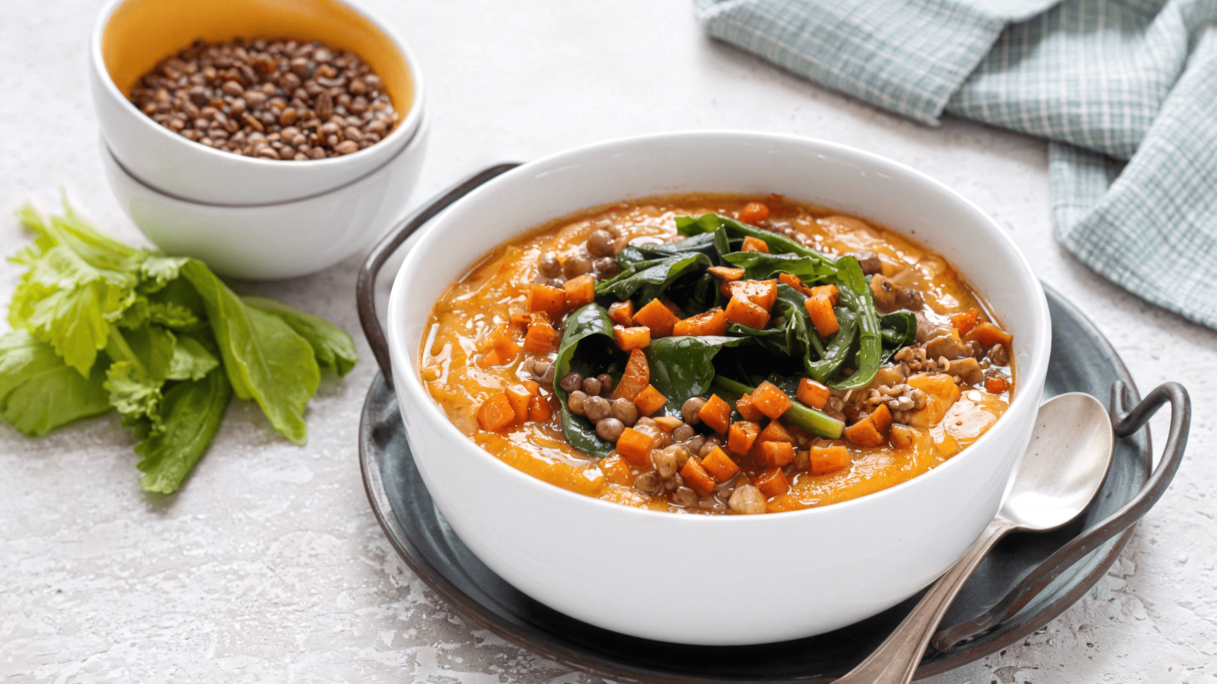 Zuppa di Patate Dolci e Lenticchie