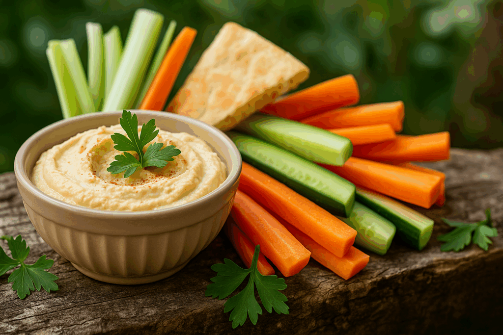 hummus e cruditè di stagione